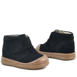 Rakerplus Yoohoo Hakiki Deri Siyah Cırtlı Unisex Bebek Bot