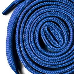 Saks Mavisi 1 cm Kalınlığında 1 Çift Yassı Spor Ayakkabı Bağcığı