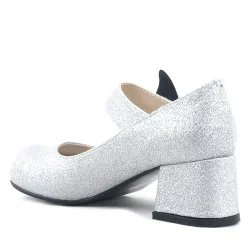 Winx Gümüş Işıltılı Kelebekli Kız Çocuk Topuklu Ayakkabı