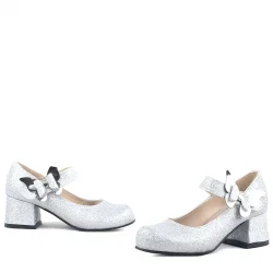 Winx Gümüş Işıltılı Kelebekli Kız Çocuk Topuklu Ayakkabı