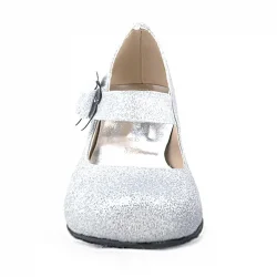 Winx Gümüş Işıltılı Kelebekli Kız Çocuk Topuklu Ayakkabı