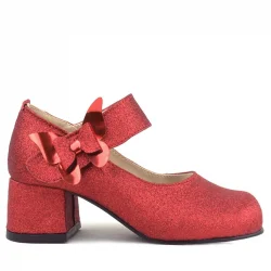 Winx Kırmızı Işıltılı Kelebekli Kız Çocuk Topuklu Ayakkabı