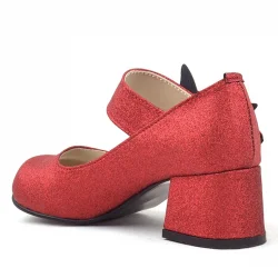 Winx Kırmızı Işıltılı Kelebekli Kız Çocuk Topuklu Ayakkabı