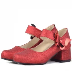 Winx Kırmızı Işıltılı Kelebekli Kız Çocuk Topuklu Ayakkabı