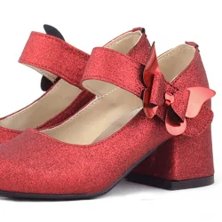 Winx Kırmızı Işıltılı Kelebekli Kız Çocuk Topuklu Ayakkabı
