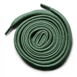 Yeşil 1 cm Kalınlığında 1 Çift Yassı Spor Ayakkabı Bağcığı