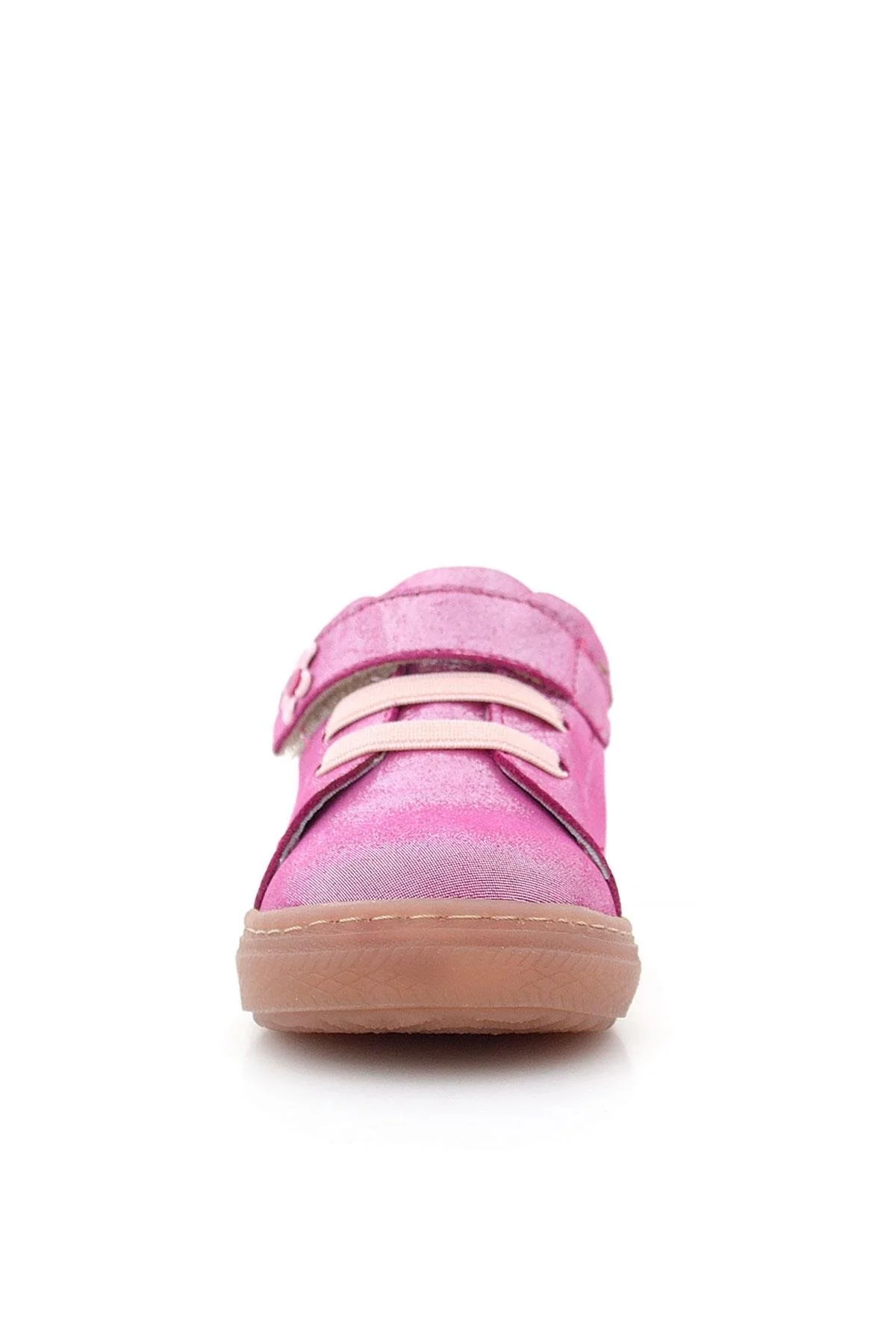 Anatomik Hakiki Deri Yumuşak Pembe Çiçekli Cırtlı Kız Çocuk Ayakkabı