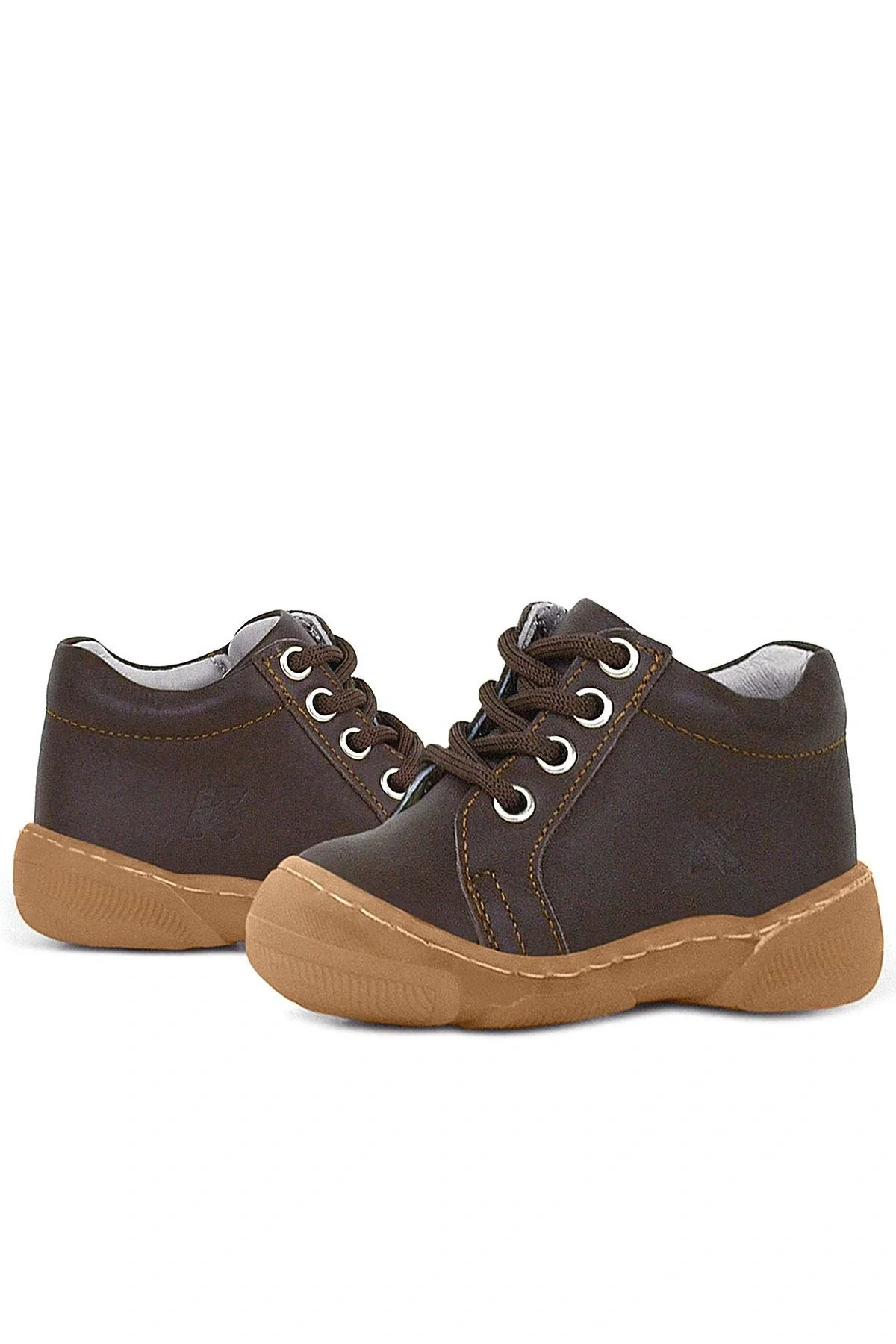 Anatomik Yumuşak Hakiki Deri Fermuarlı Kahve Bebek Bot Ayakkabı