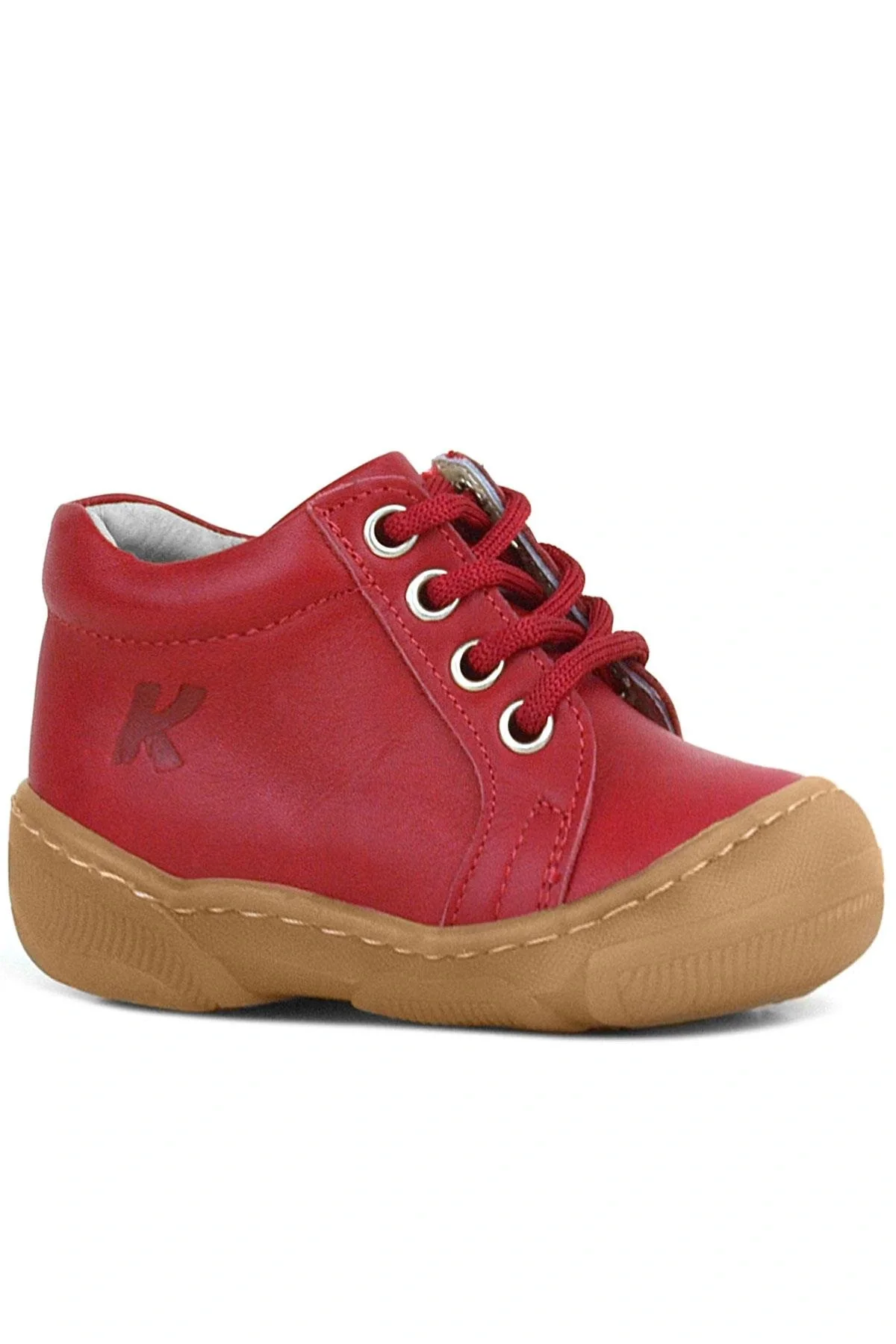 Anatomik Yumuşak Hakiki Deri Fermuarlı Kırmızı Bebek Bot Ayakkabı
