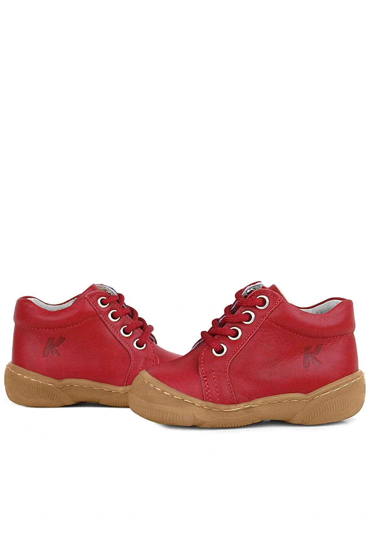 Anatomik Yumuşak Hakiki Deri Fermuarlı Kırmızı Bebek Bot Ayakkabı