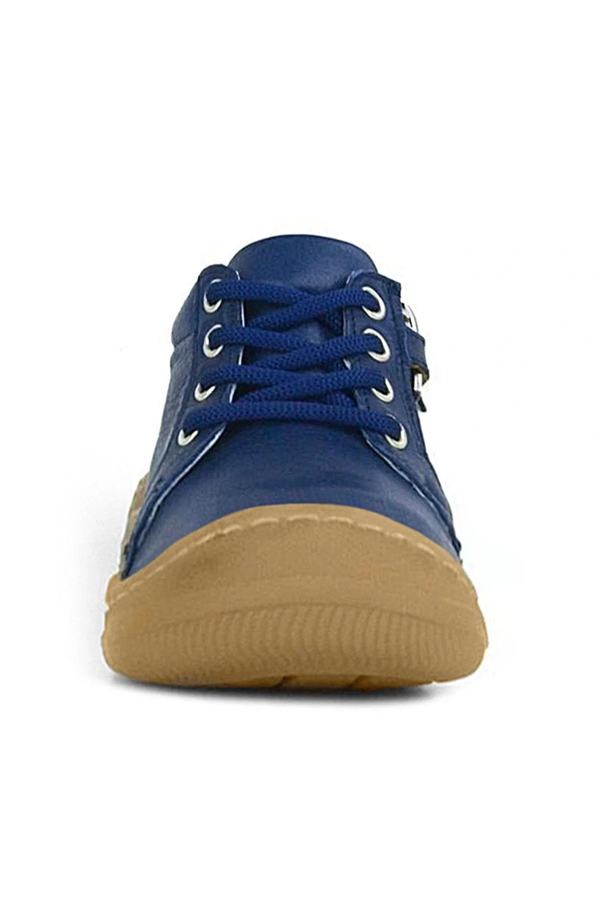 Anatomik Yumuşak Hakiki Deri Fermuarlı Lacivert Bebek Bot Ayakkabı