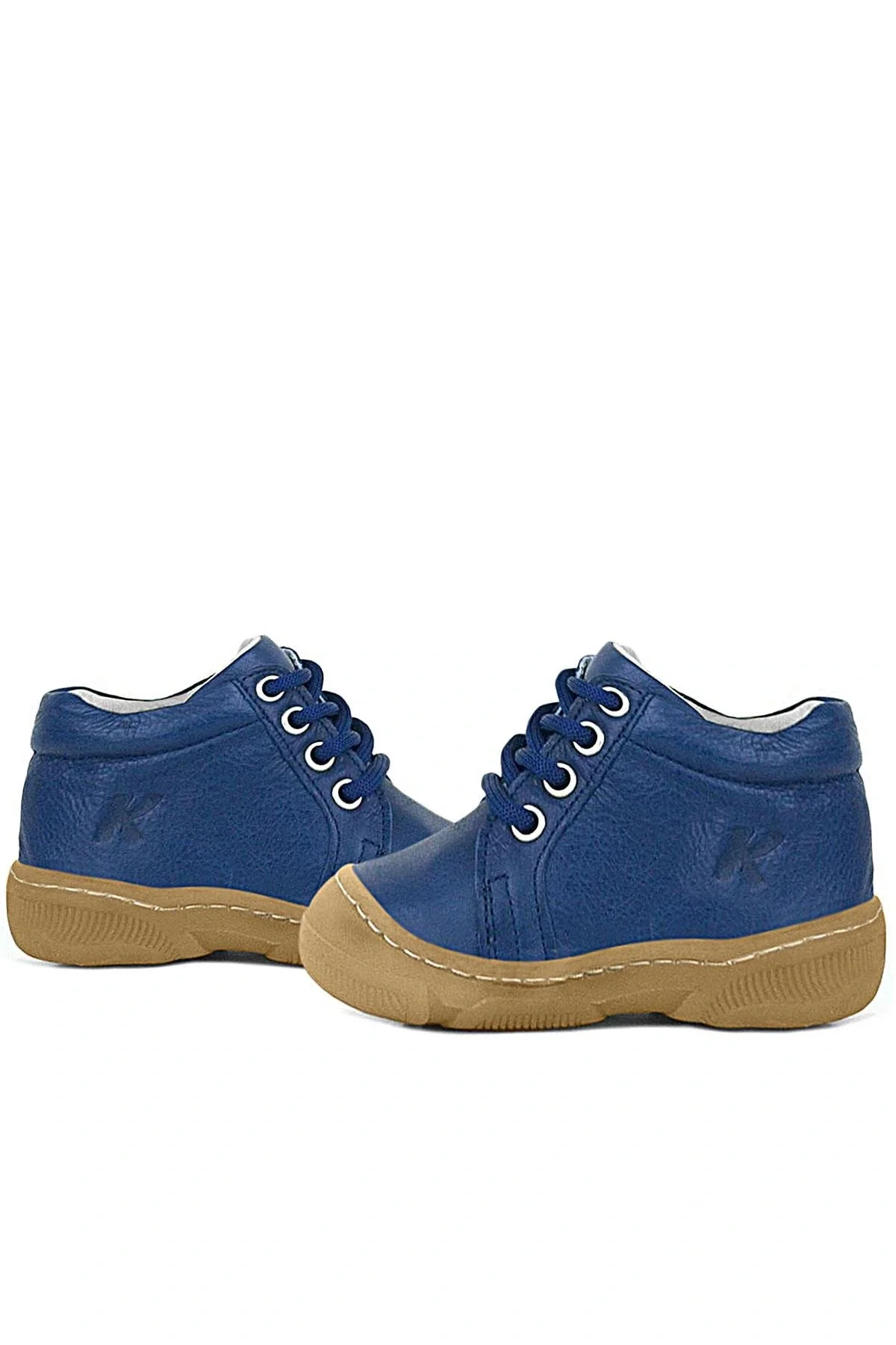 Anatomik Yumuşak Hakiki Deri Fermuarlı Lacivert Bebek Bot Ayakkabı