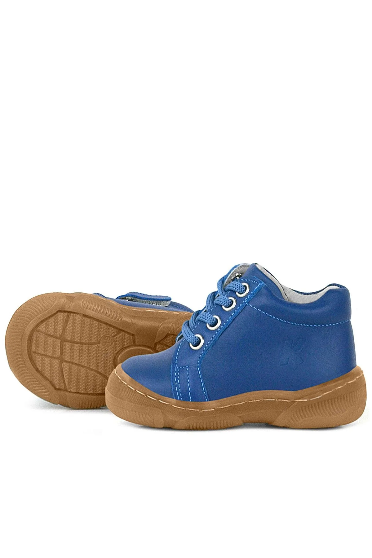 Anatomik Yumuşak Hakiki Deri Fermuarlı Lacivert Mavi Bebek Bot Ayakkabı