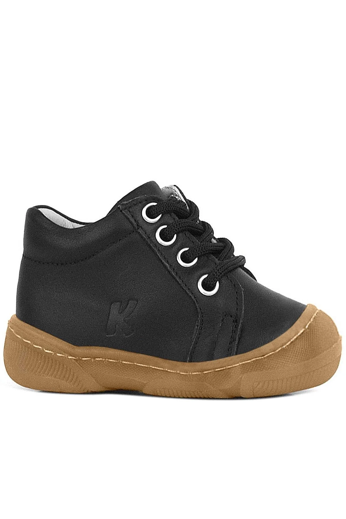 Anatomik Yumuşak Hakiki Deri Fermuarlı Siyah Bebek Bot Ayakkabı