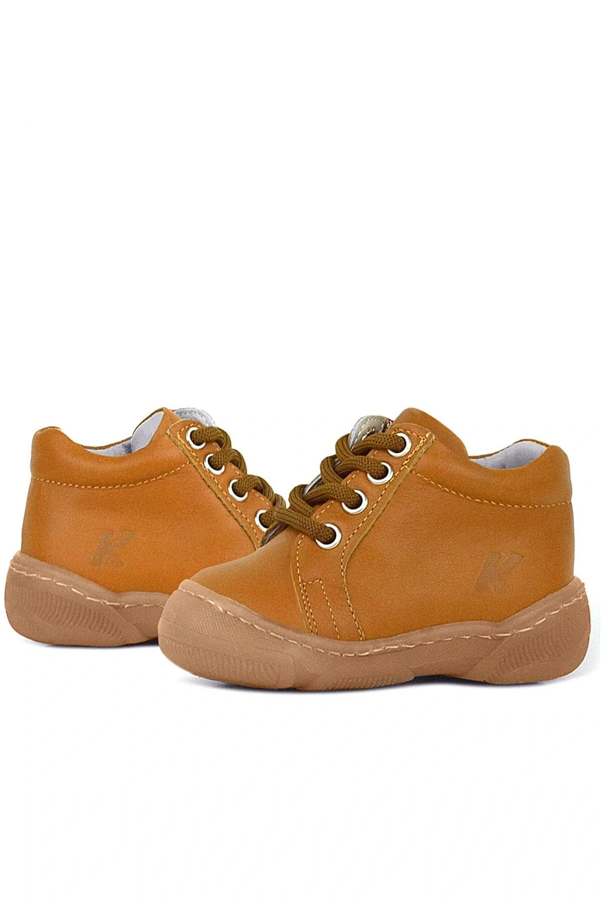 Anatomik Yumuşak Hakiki Deri Fermuarlı Taba Bebek Bot Ayakkabı