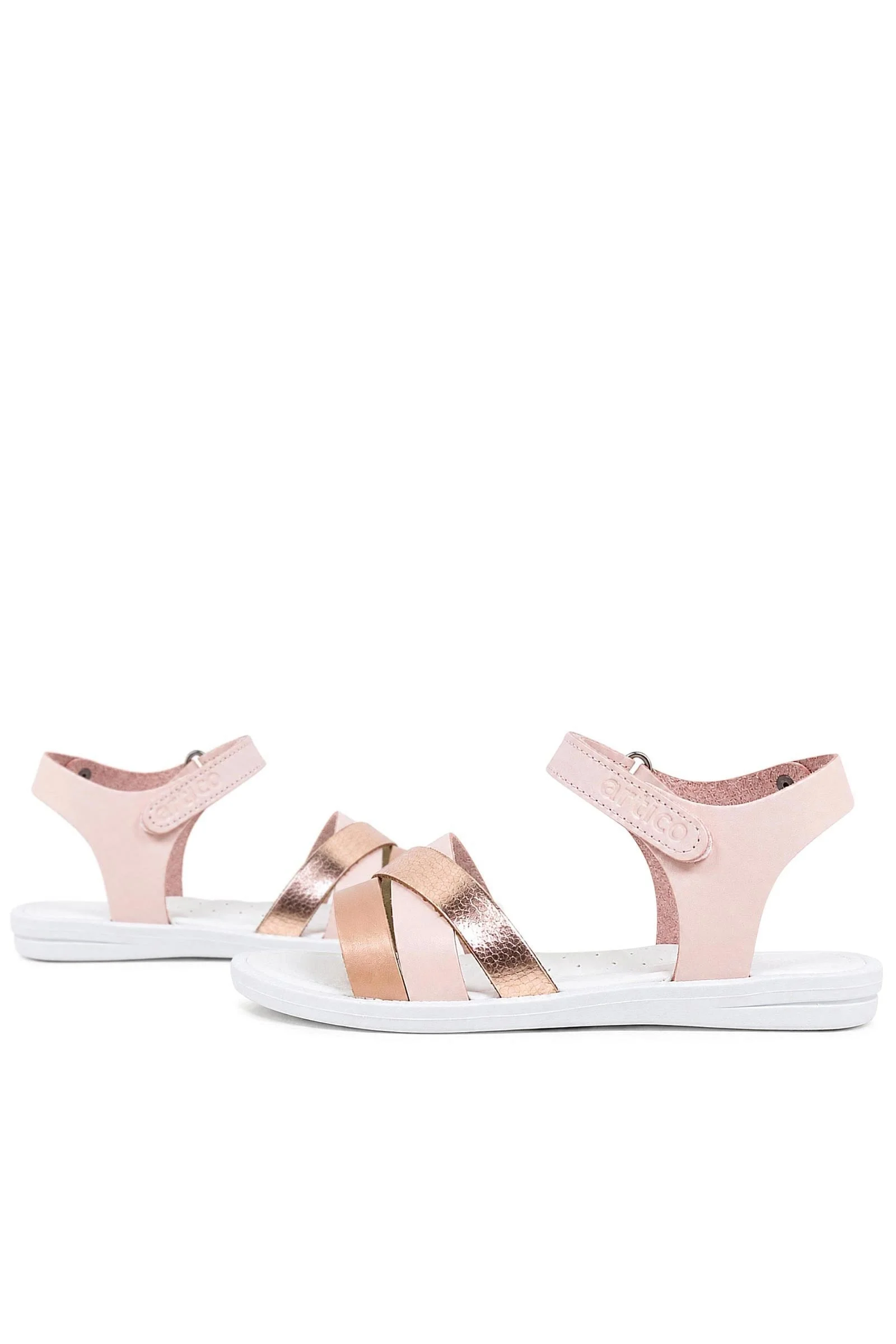 Artico Alexia Hakiki Deri Vaketa Pudra Pembe Kız Çocuk Sandalet