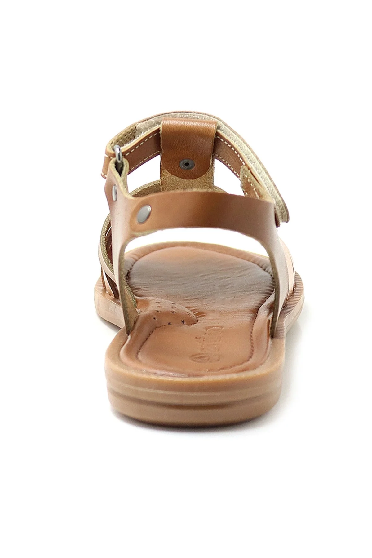 Artico Bellini Hakiki Deri Vaketa Kahve Taba Kız Çocuk Sandalet