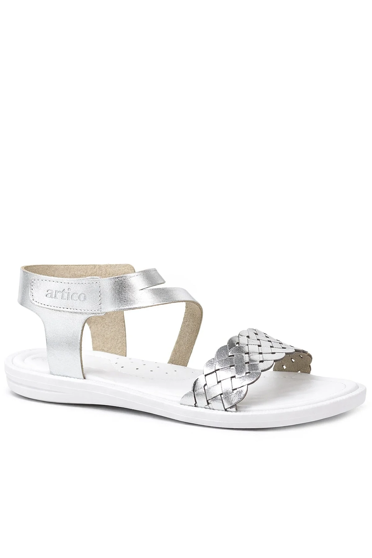 Artico Etoile Hakiki Deri Vaketa Gümüş Gri Kız Çocuk Sandalet