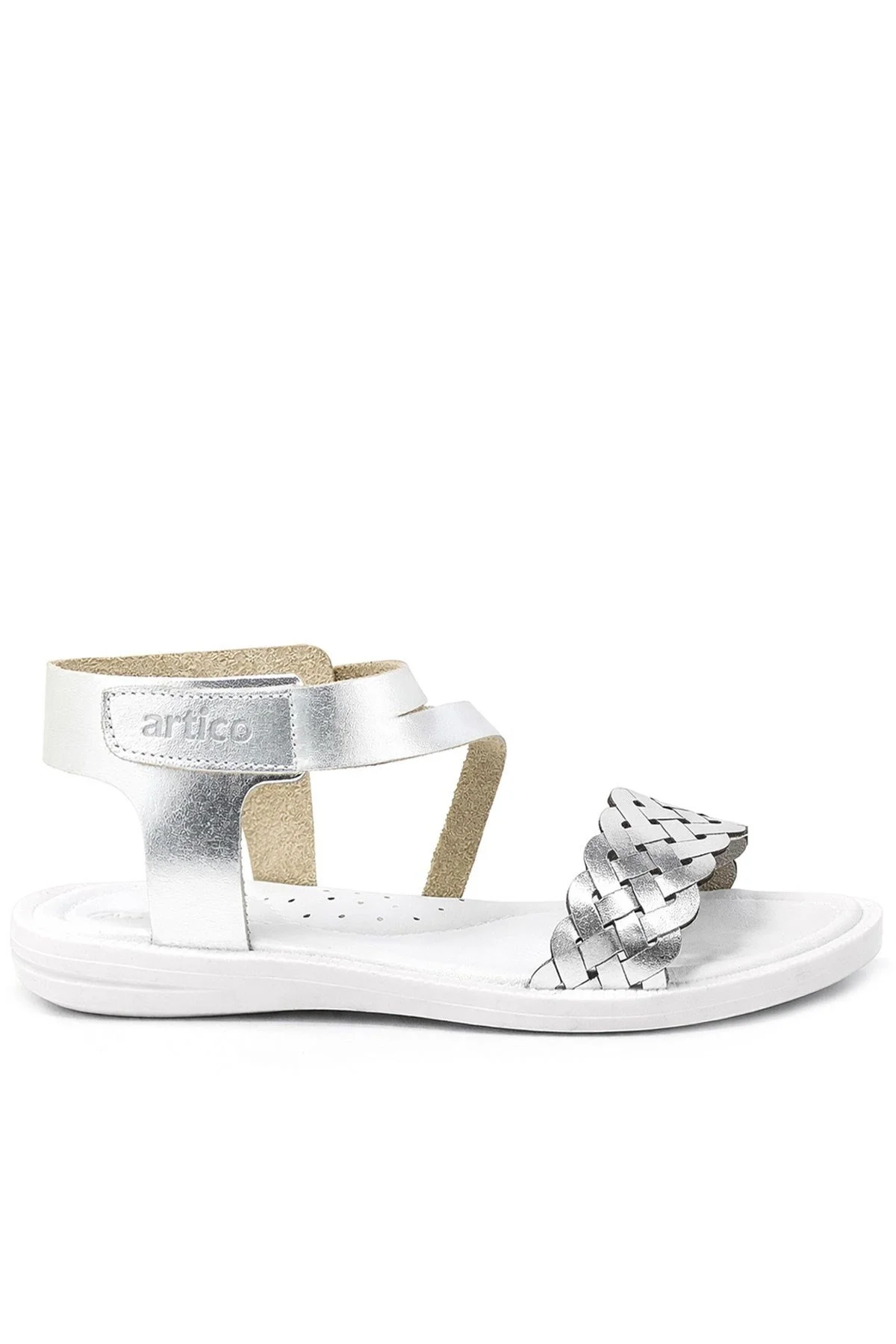 Artico Etoile Hakiki Deri Vaketa Gümüş Gri Kız Çocuk Sandalet