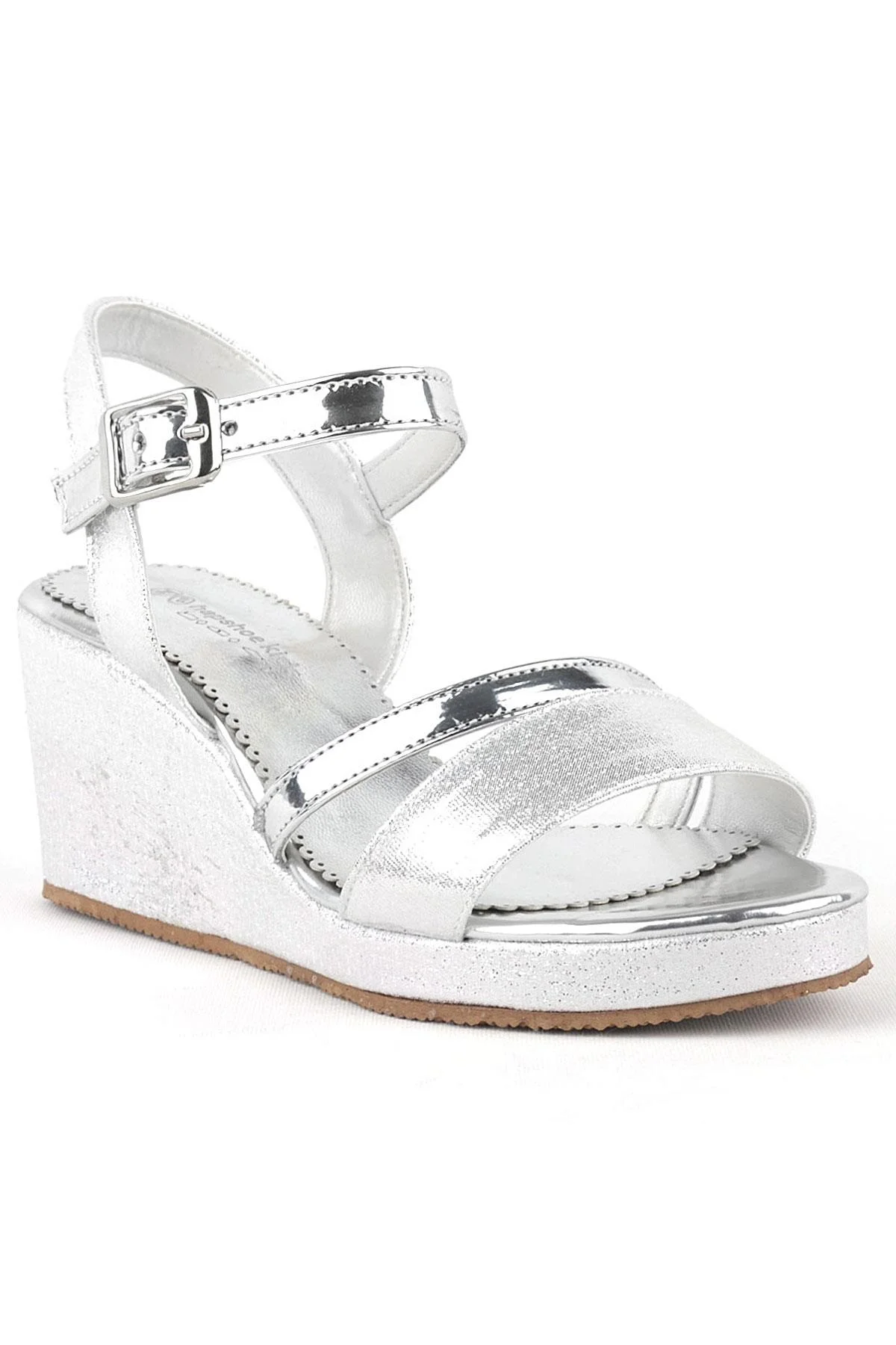 Aurora Gümüş Kız Çocuk Dolgu Topuklu Ayakkabı
