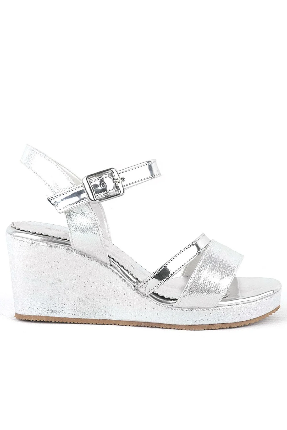 Aurora Gümüş Kız Çocuk Dolgu Topuklu Ayakkabı