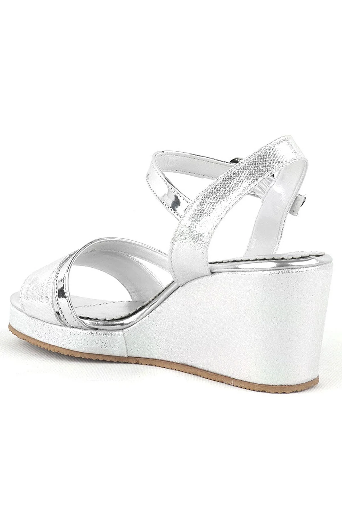 Aurora Gümüş Kız Çocuk Dolgu Topuklu Ayakkabı