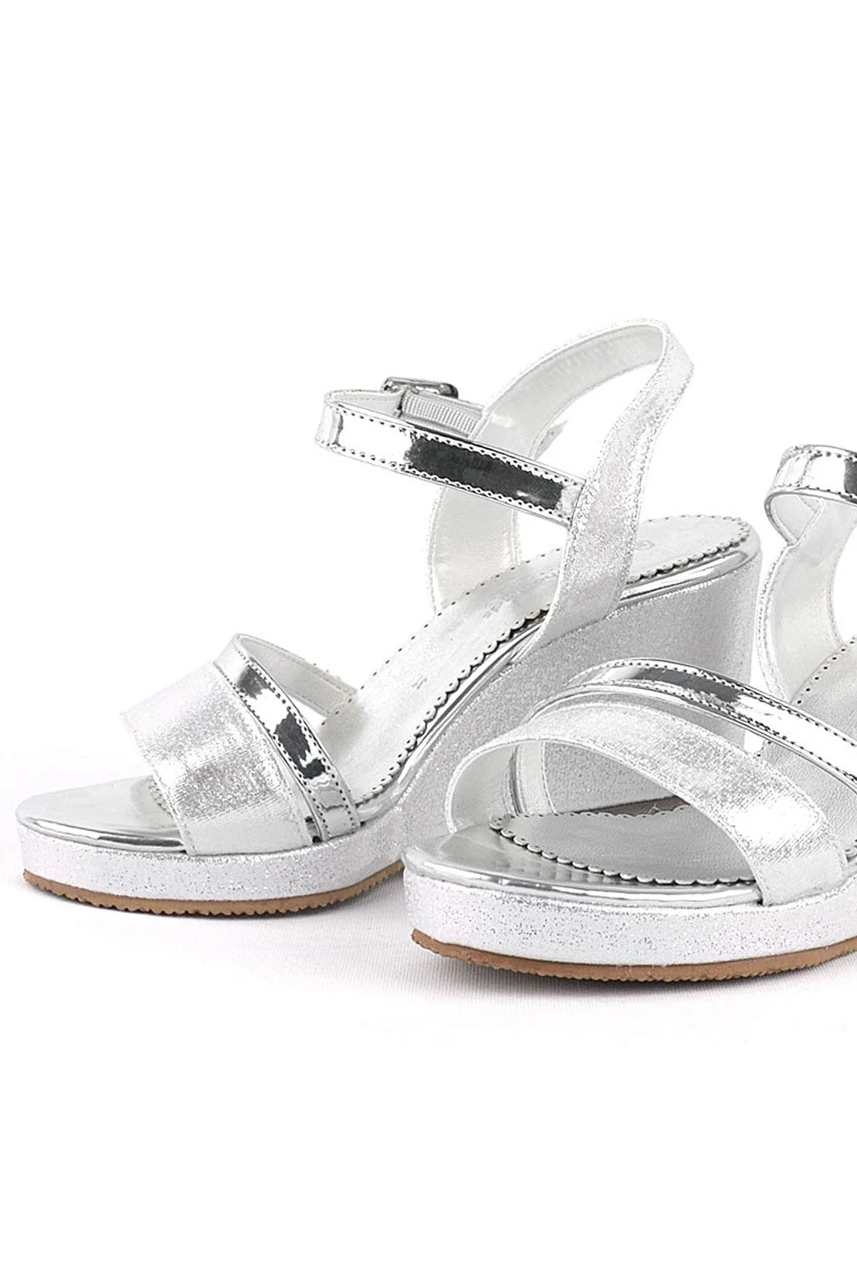 Aurora Gümüş Kız Çocuk Dolgu Topuklu Ayakkabı
