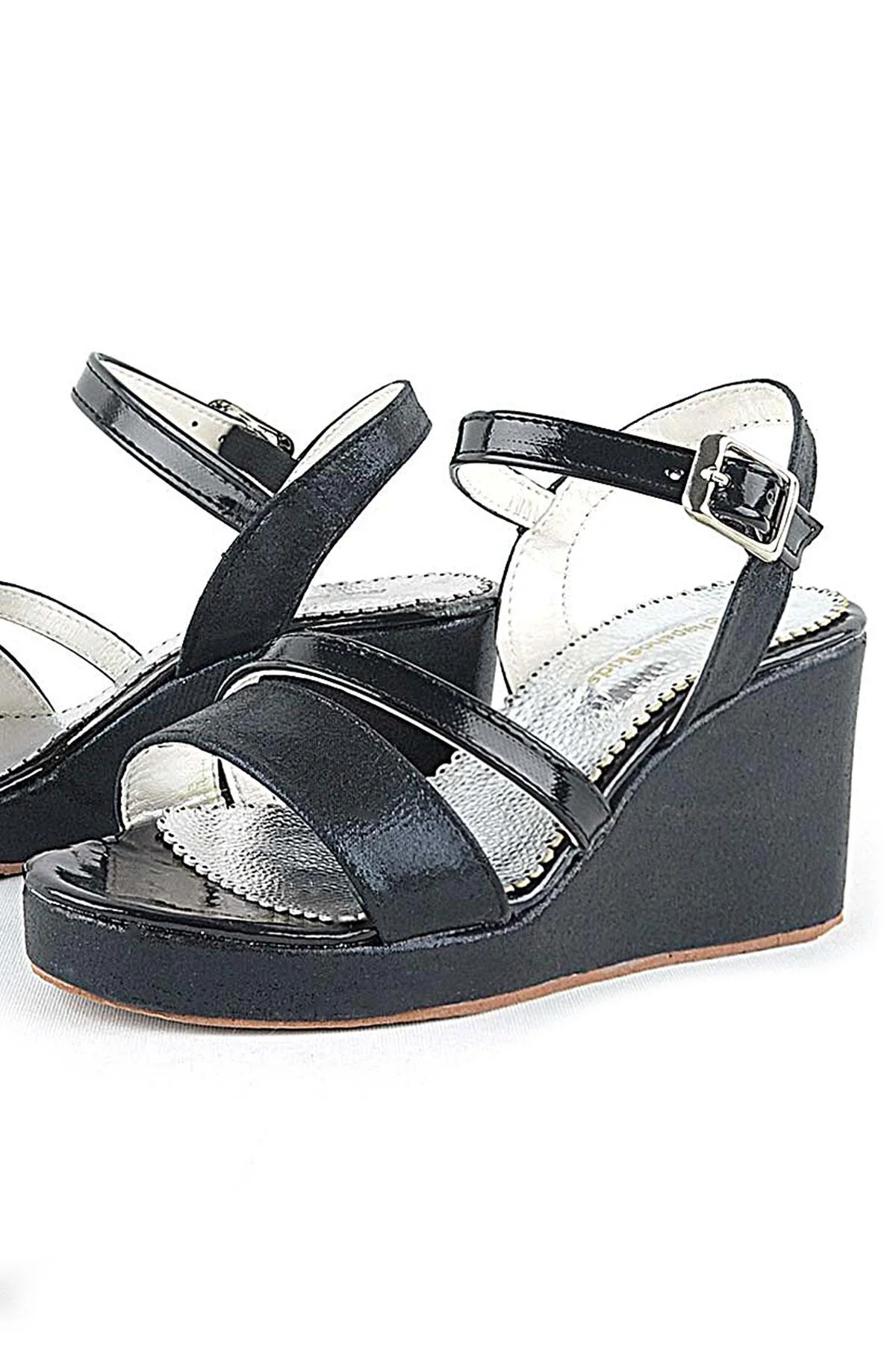 Aurora Siyah Kız Çocuk Dolgu Topuklu Ayakkabı