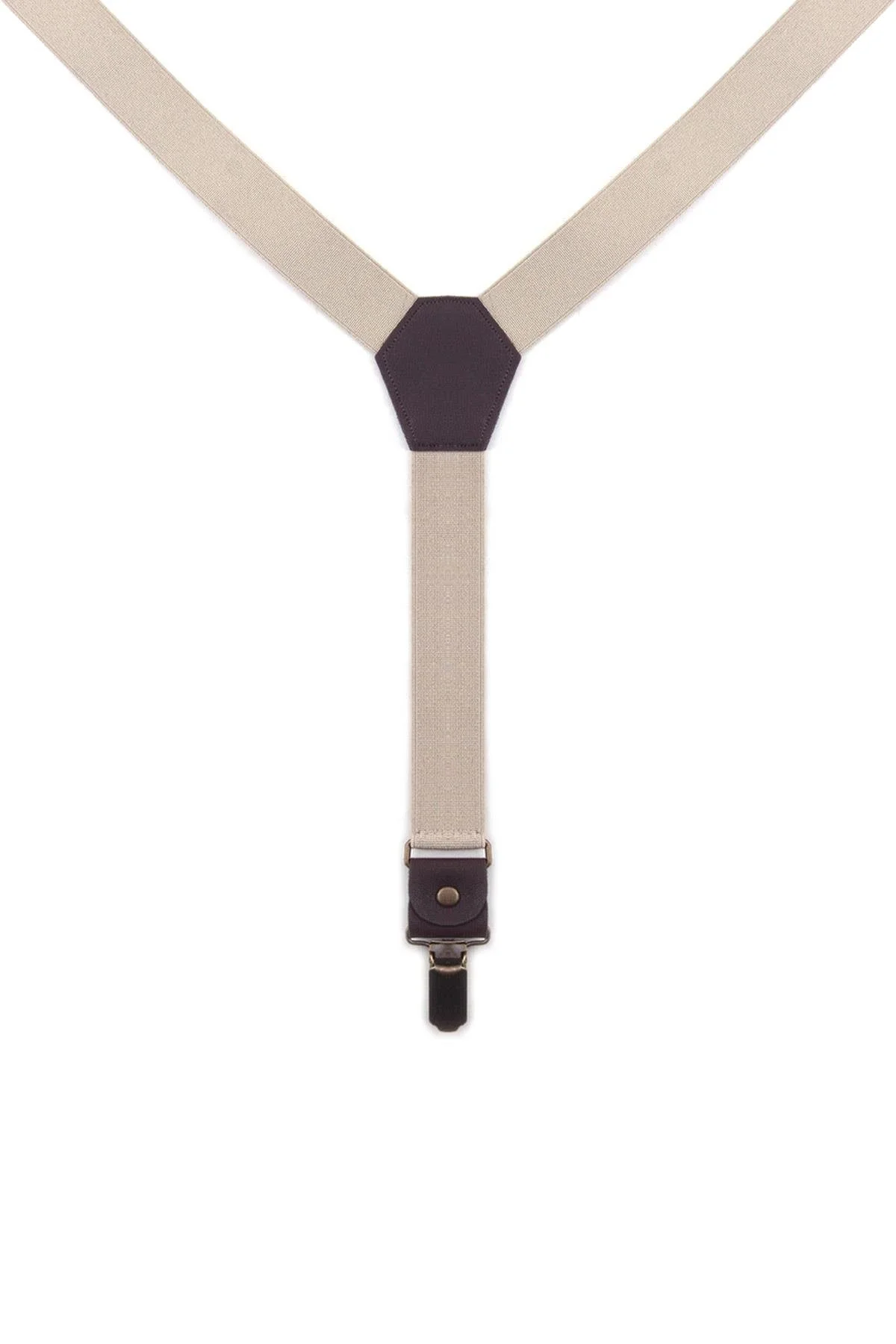 Ayarlanabilir Klipsli Bej Çocuk Kemer Pantolon Askısı