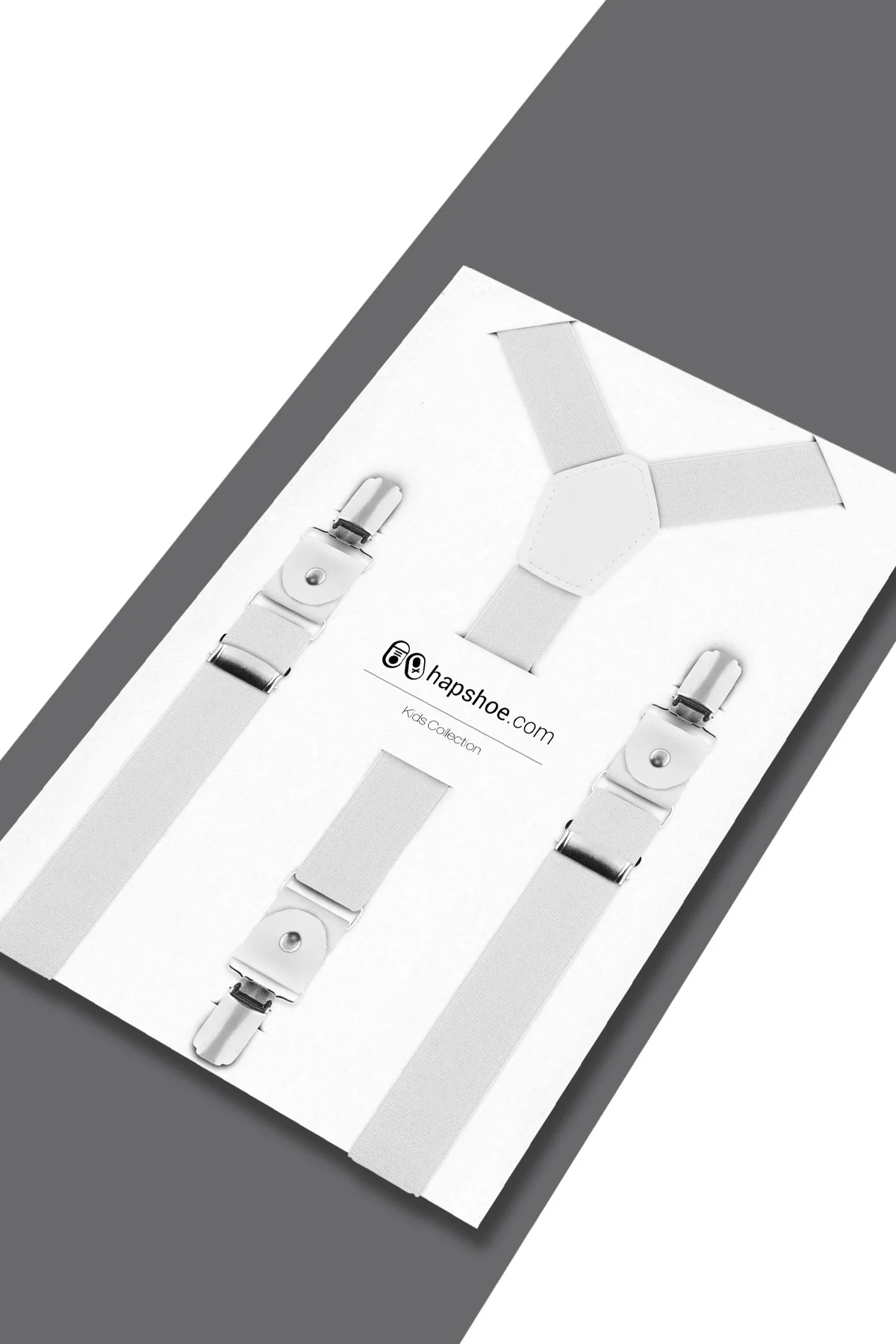 Ayarlanabilir Klipsli Beyaz Çocuk Kemer Pantolon Askısı