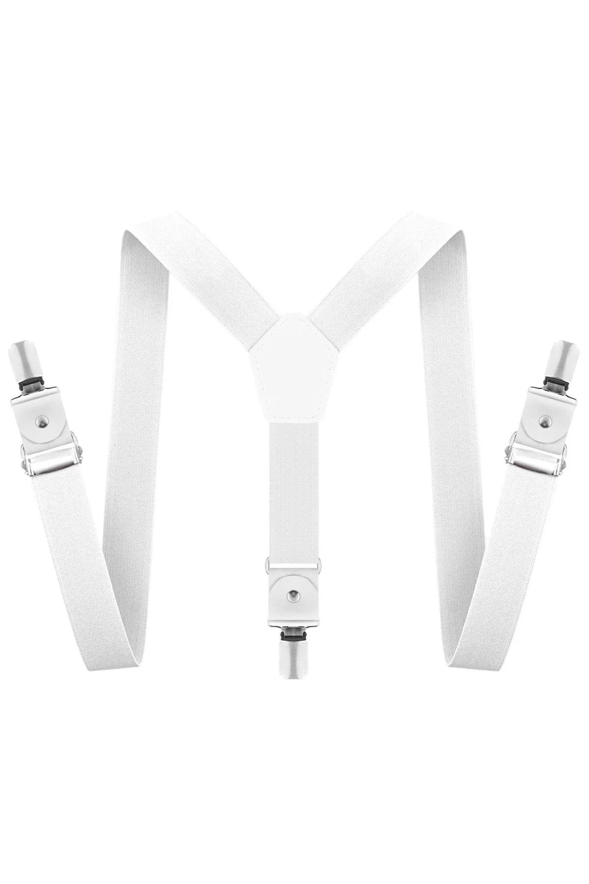 Ayarlanabilir Klipsli Beyaz Çocuk Kemer Pantolon Askısı