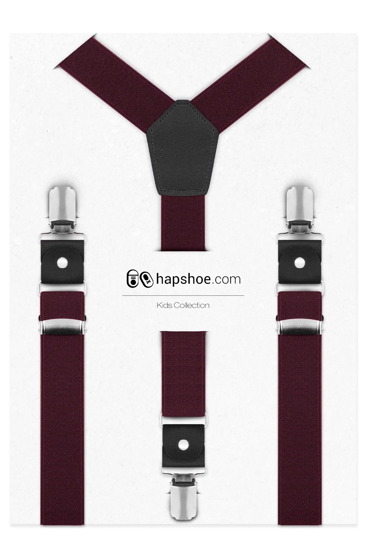 Ayarlanabilir Klipsli Bordo Çocuk Kemer Pantolon Askısı