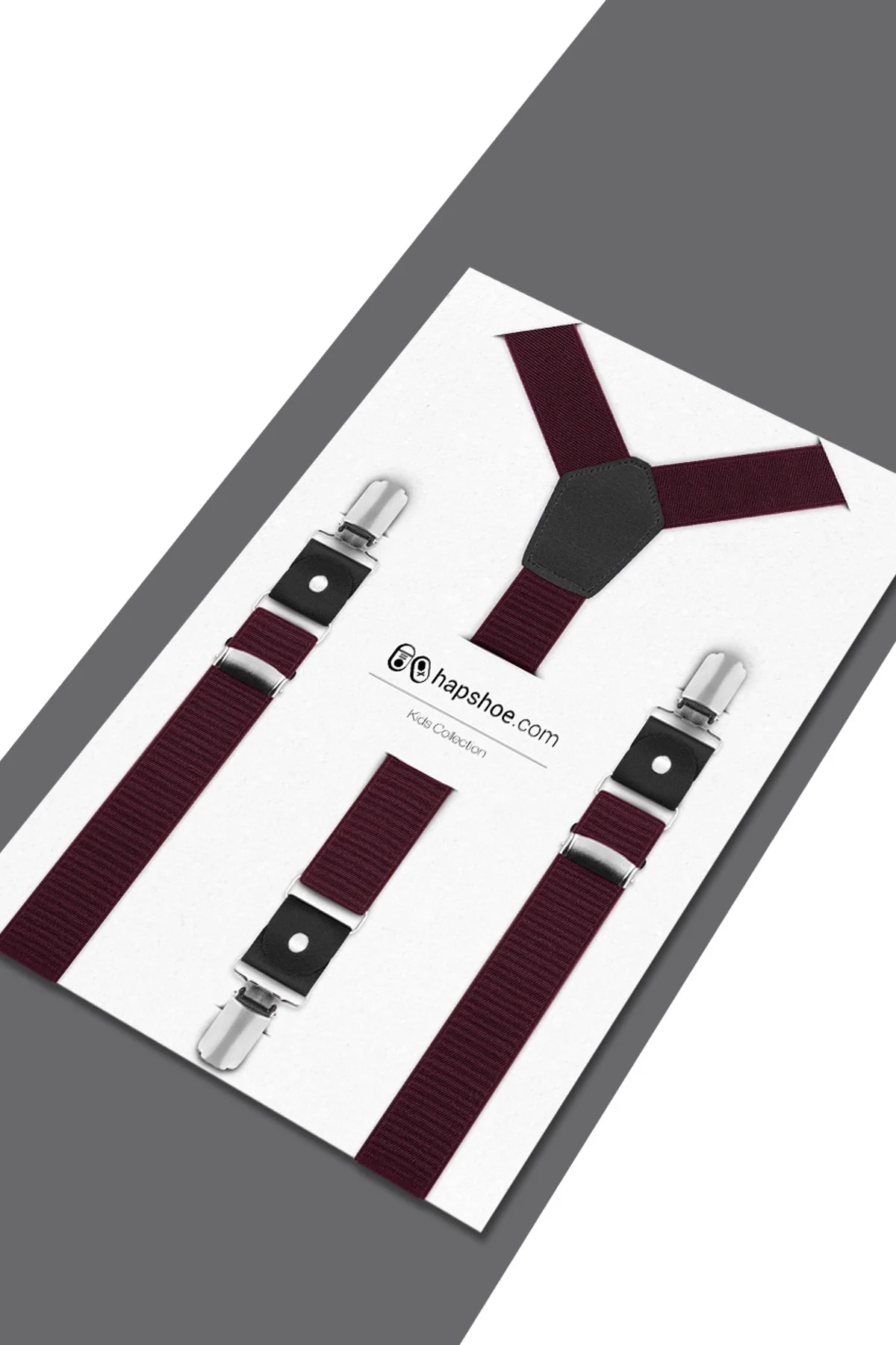 Ayarlanabilir Klipsli Bordo Çocuk Kemer Pantolon Askısı