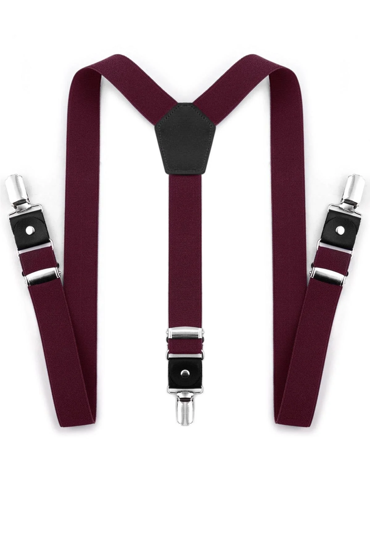 Ayarlanabilir Klipsli Bordo Çocuk Kemer Pantolon Askısı