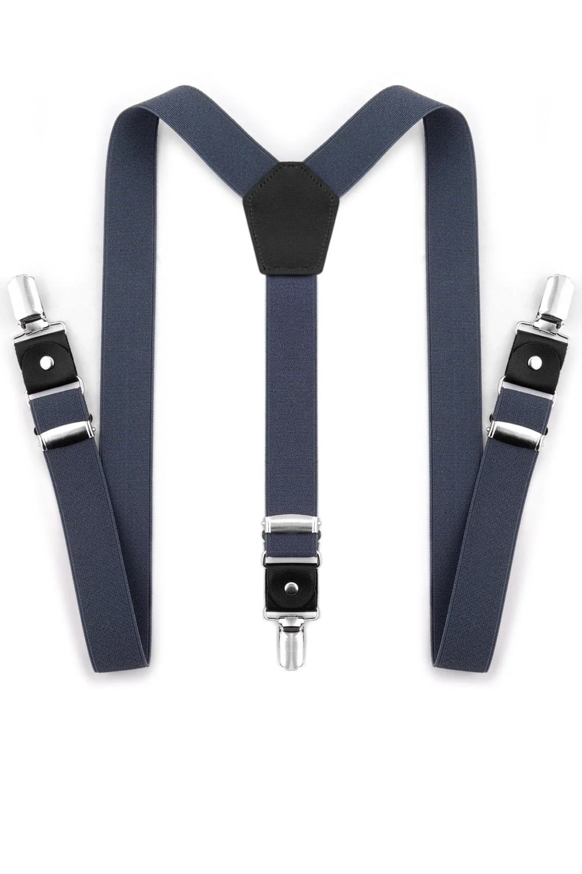 Ayarlanabilir Klipsli Gri Lacivert Çocuk Kemer Pantolon Askısı