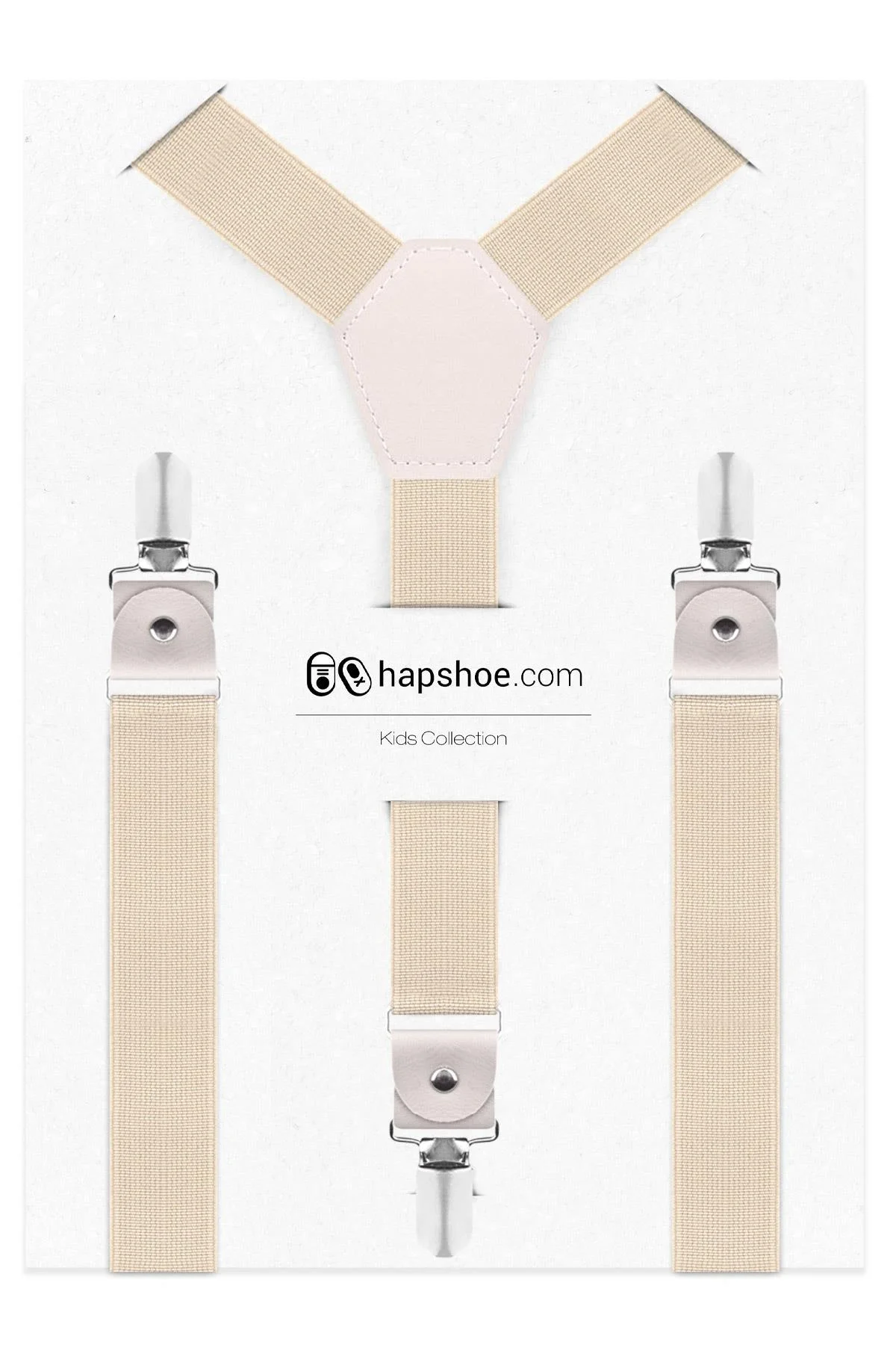 Ayarlanabilir Klipsli Krem Çocuk Kemer Pantolon Askısı