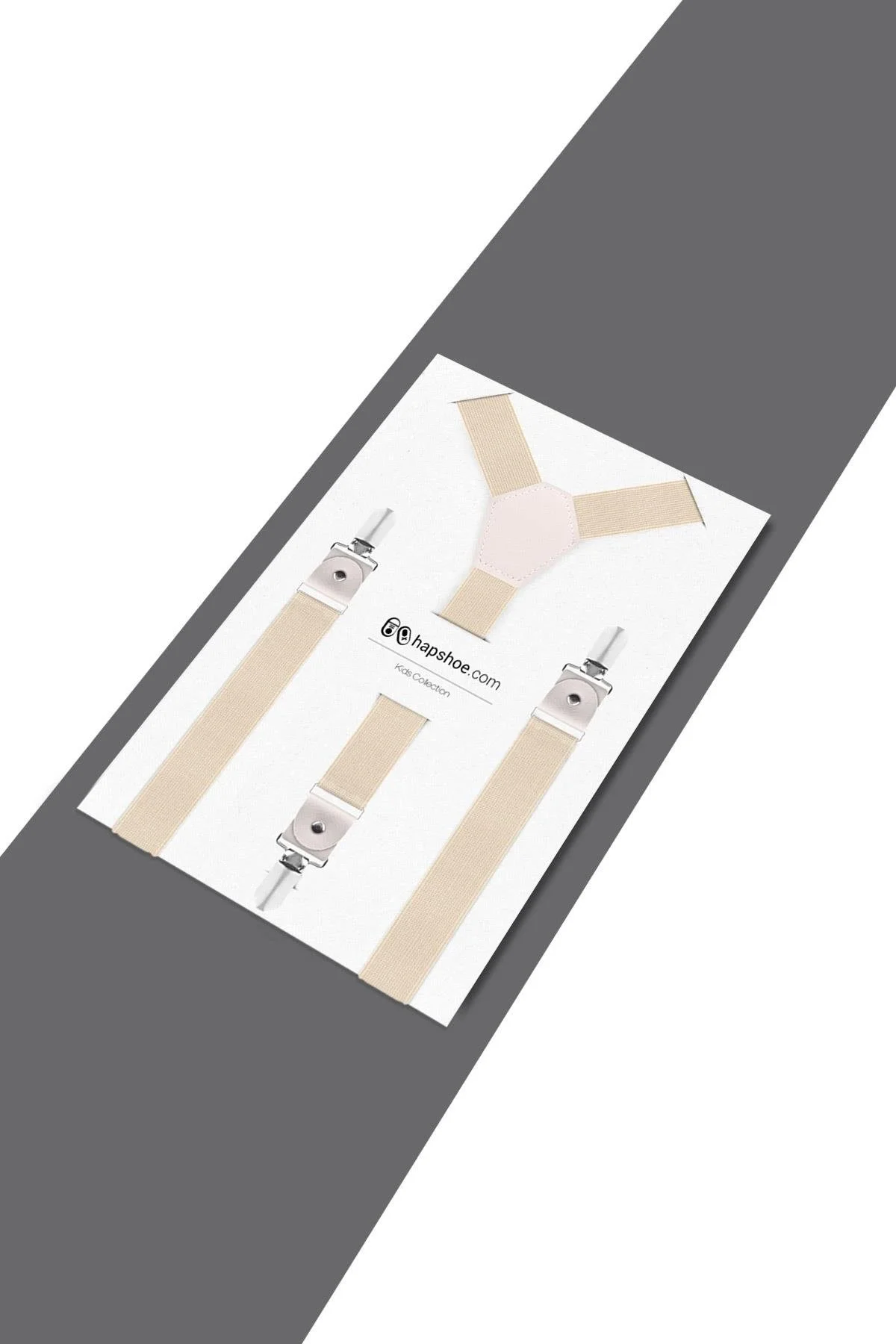 Ayarlanabilir Klipsli Krem Çocuk Kemer Pantolon Askısı