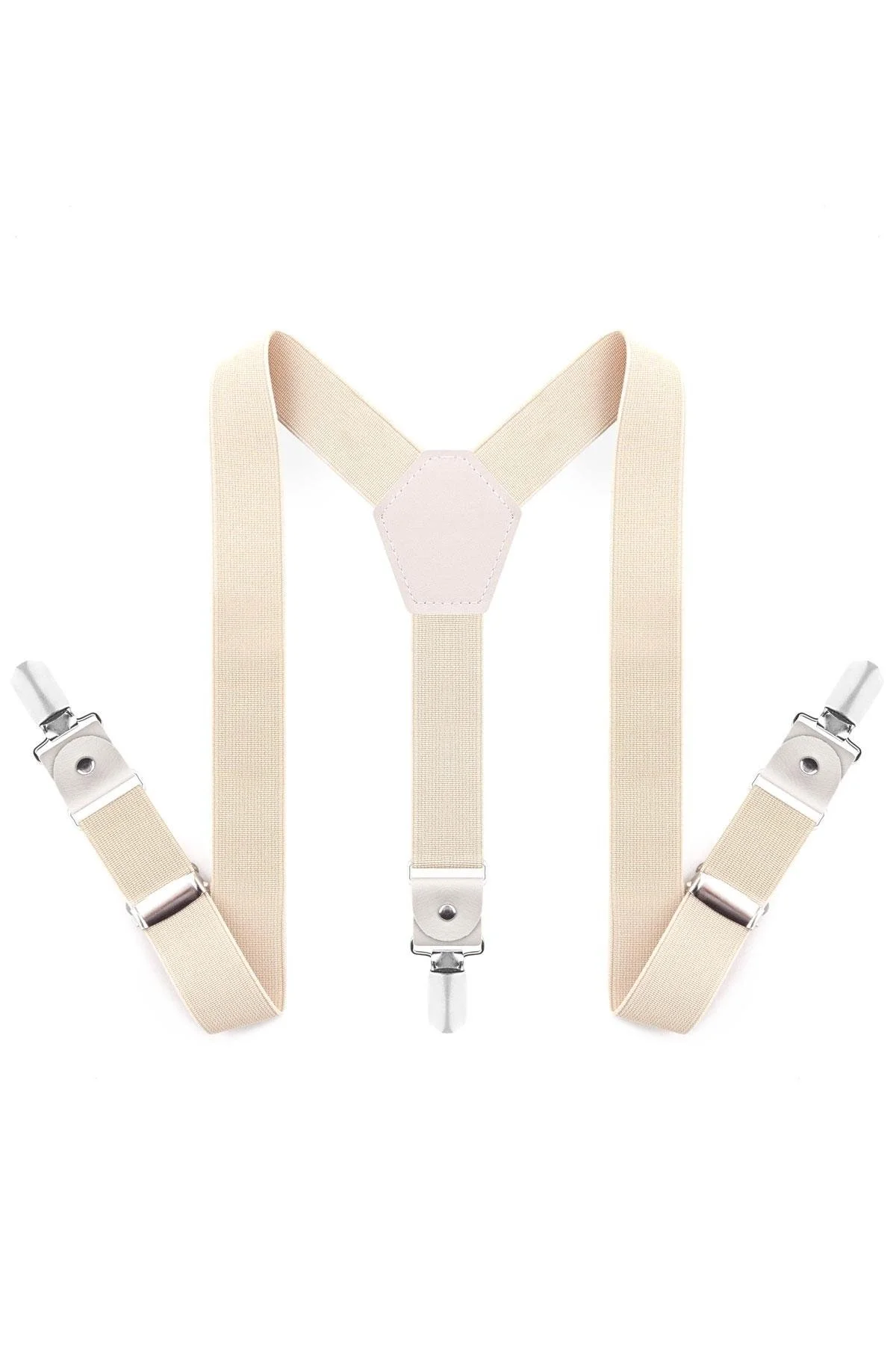 Ayarlanabilir Klipsli Krem Çocuk Kemer Pantolon Askısı