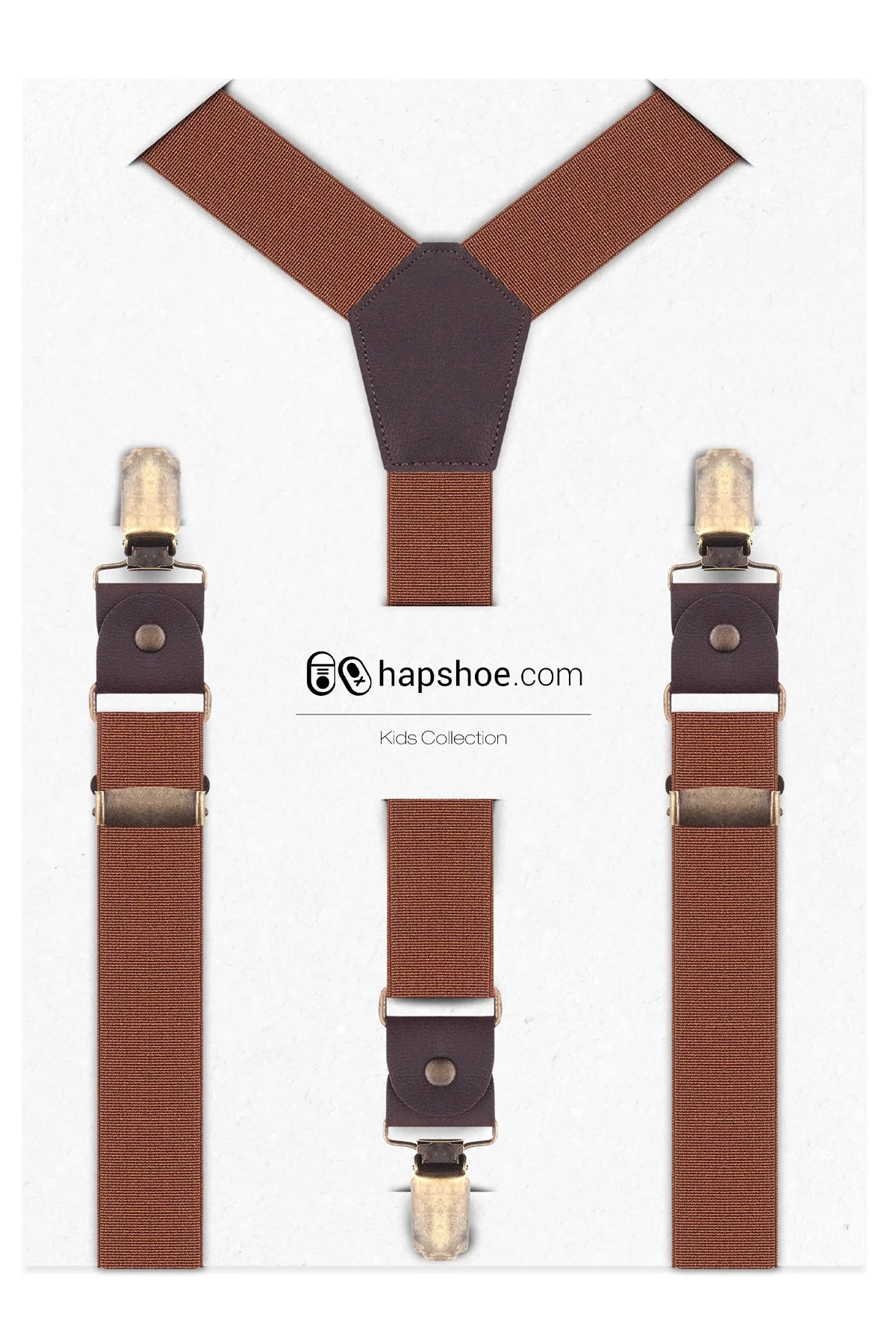 Ayarlanabilir Klipsli Taba Çocuk Kemer Pantolon Askısı