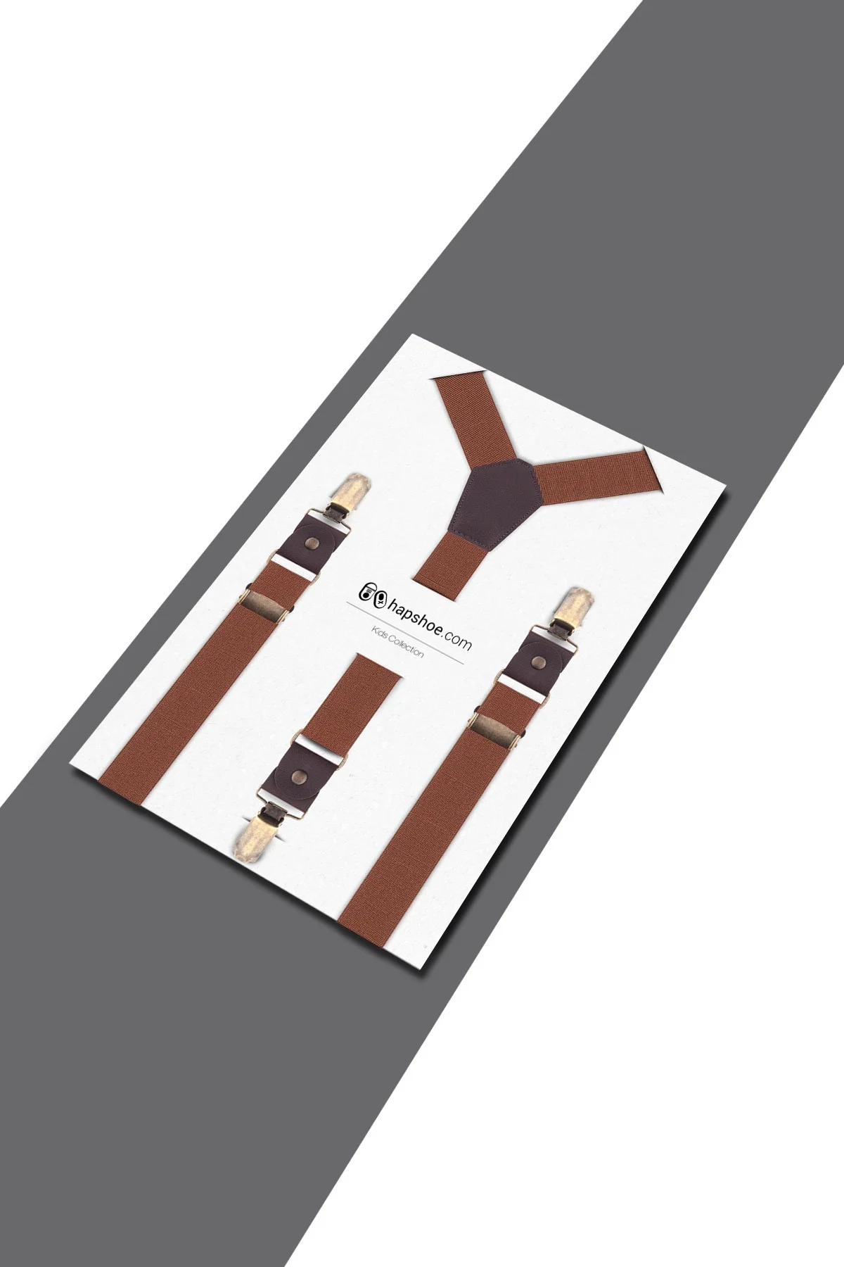 Ayarlanabilir Klipsli Taba Çocuk Kemer Pantolon Askısı