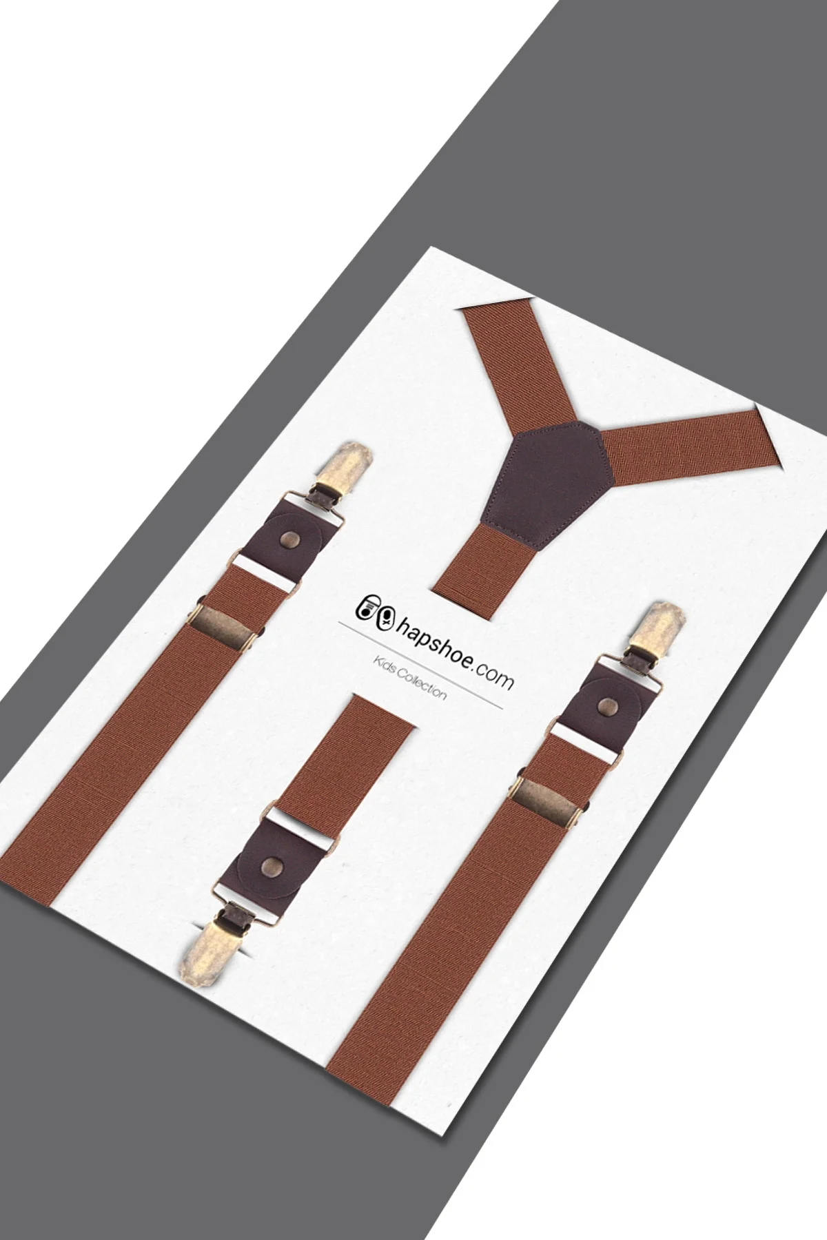 Ayarlanabilir Klipsli Taba Çocuk Kemer Pantolon Askısı