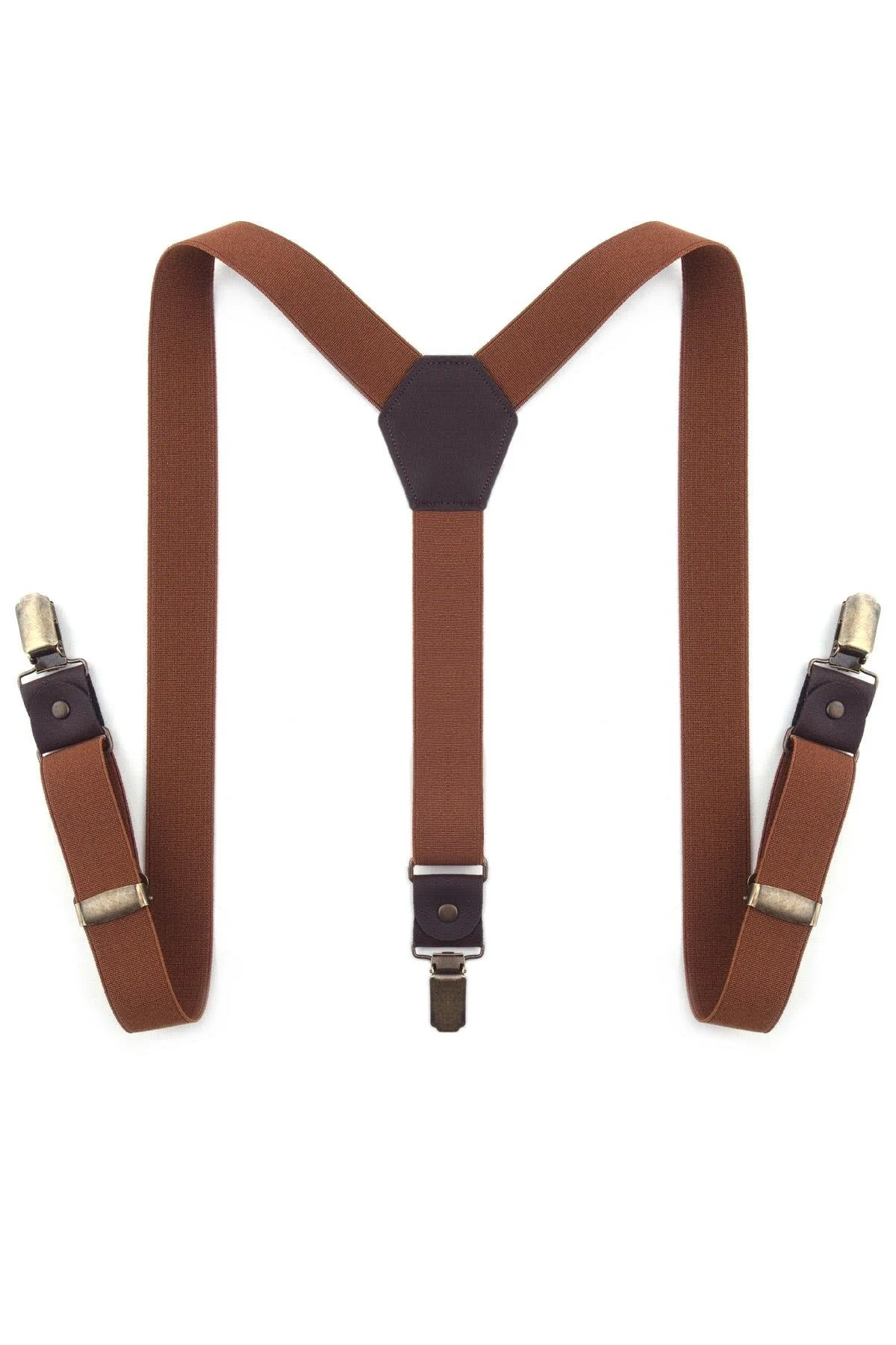 Ayarlanabilir Klipsli Taba Çocuk Kemer Pantolon Askısı