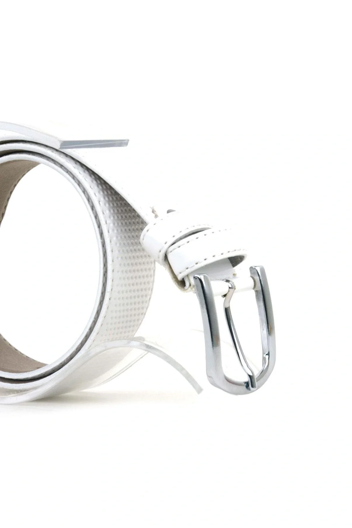 Beyaz Klasik Metal Tokalı Rugan Erkek Çocuk Kemer