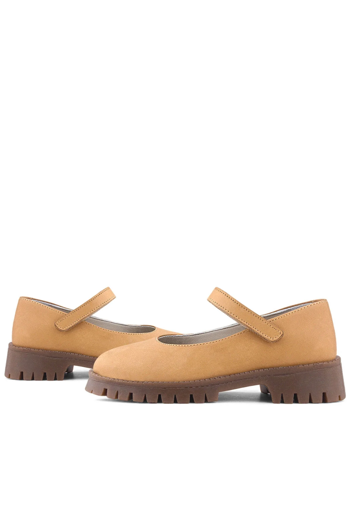 Doğal Gerçek Deri Vizon Kız Çocuk Babet Ayakkabı