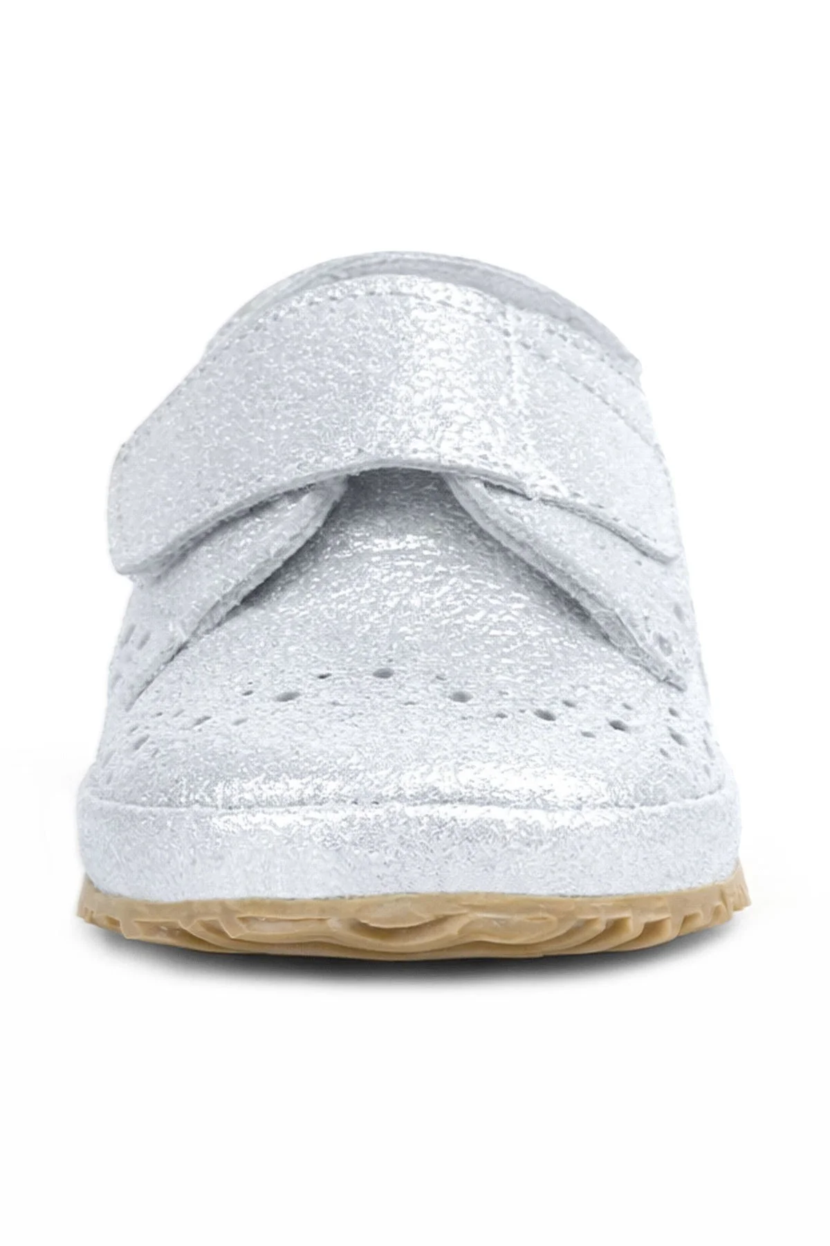 Hakiki Deri Gümüş Gri Cırtlı Bebek Patik Ayakkabı