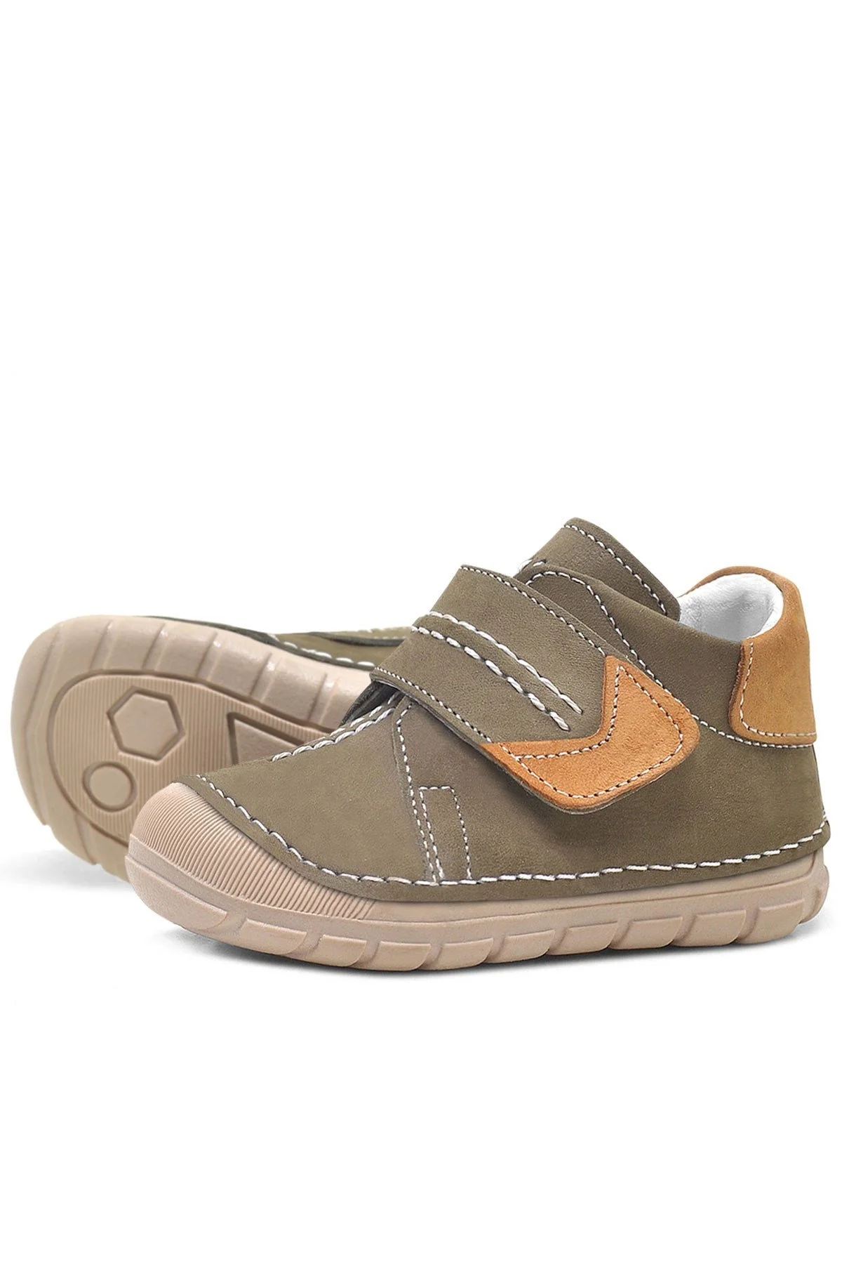 Hakiki Deri Haki Cırtlı Mevsimlik Erkek Bebek Ayakkabı