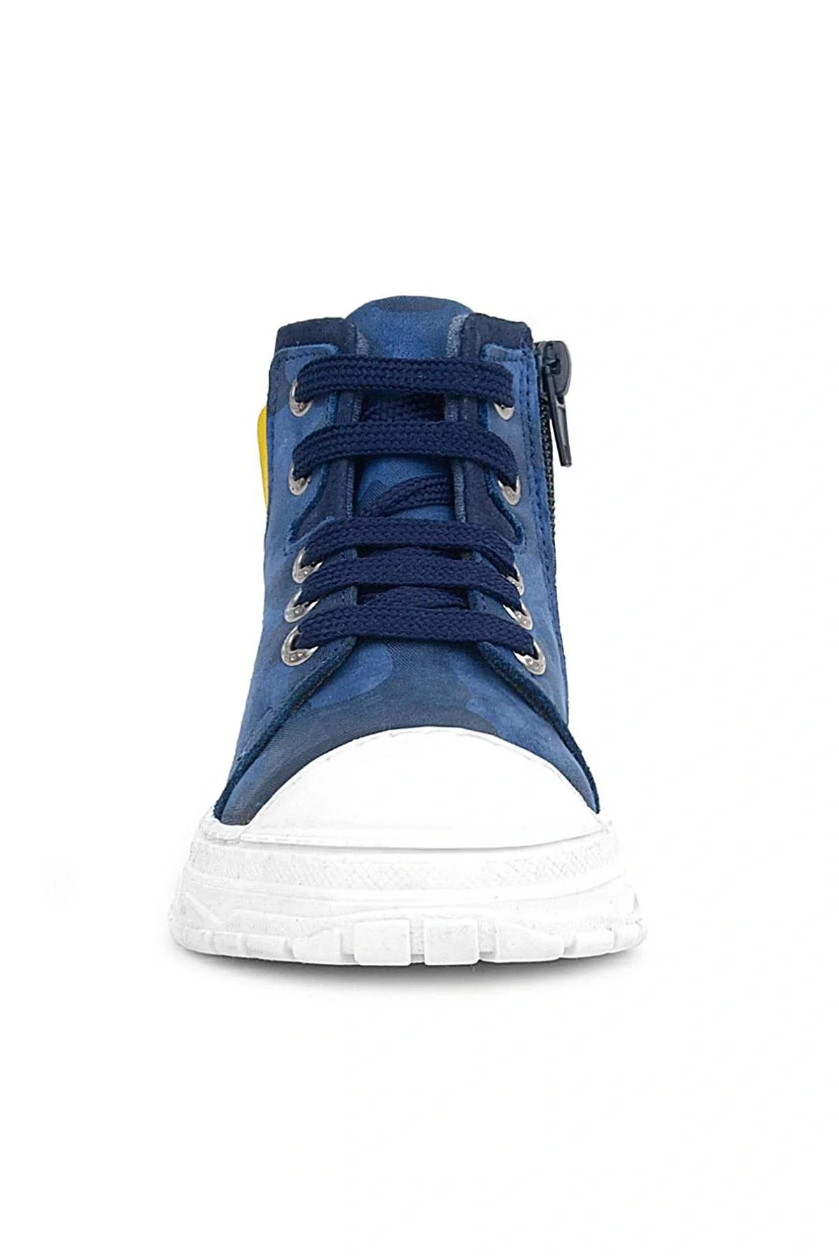 Hakiki Deri Pixel Lacivert Kamuflaj Desenli Kız Çocuk Bot