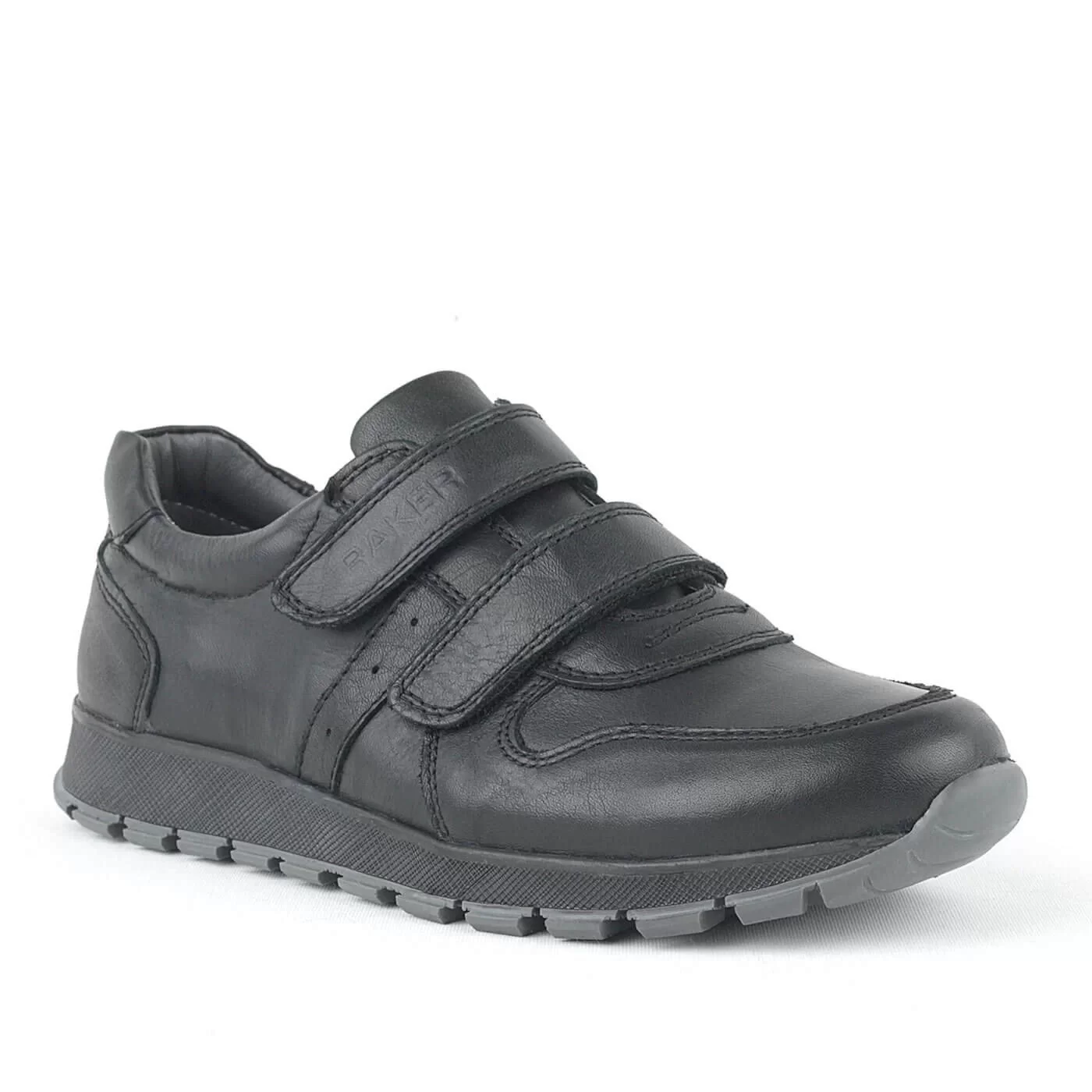 Hakiki Deri Siyah Cırtlı Spor Çocuk Ayakkabı Sneaker