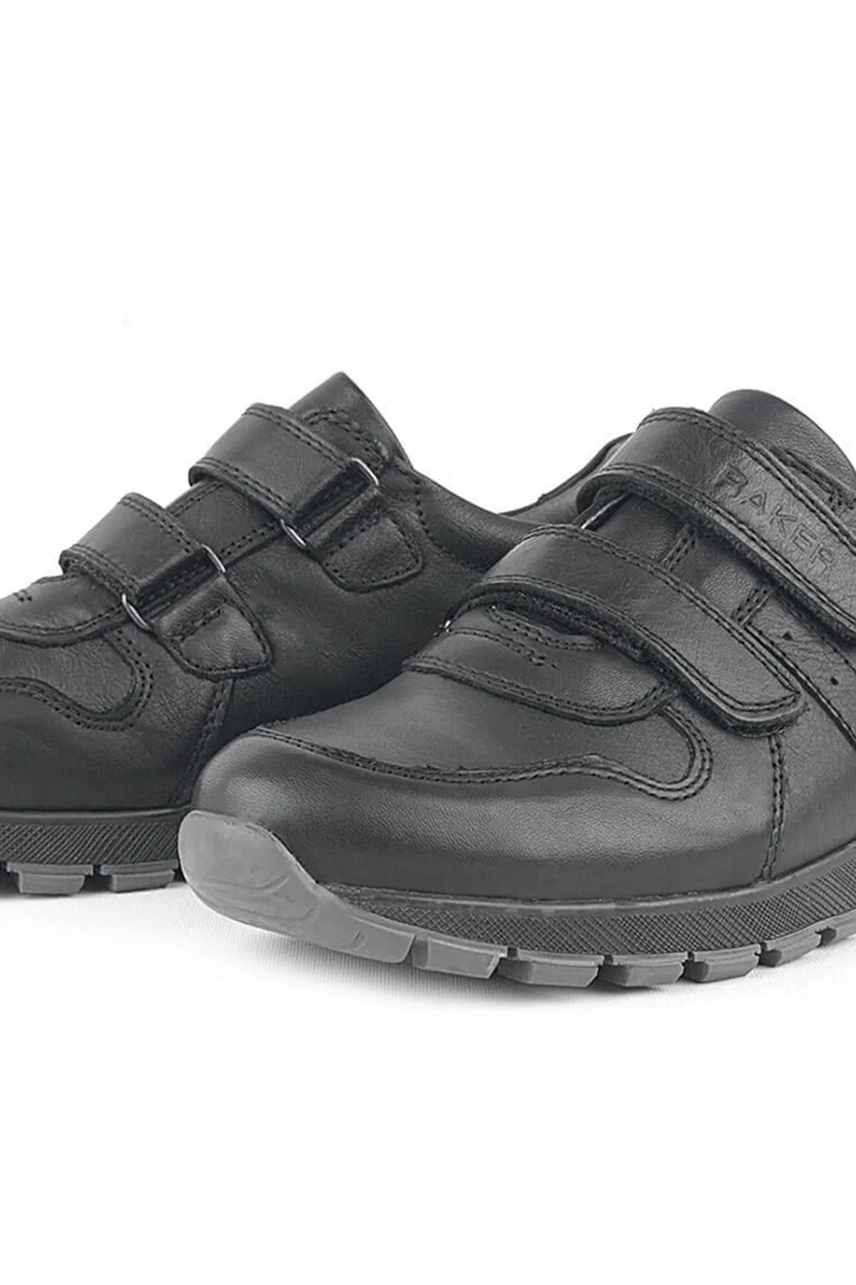 Hakiki Deri Siyah Cırtlı Spor Çocuk Ayakkabı Sneaker