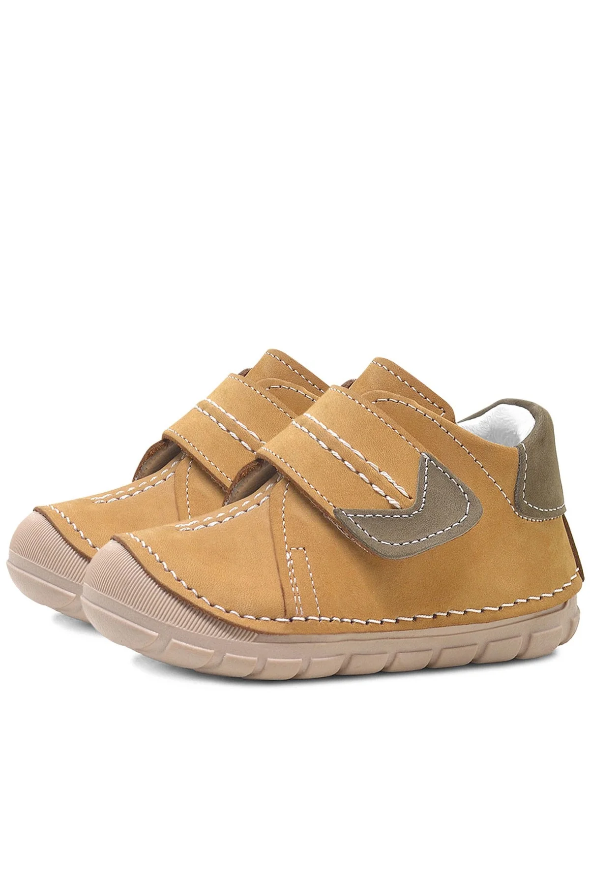 Hakiki Deri Taba Cırtlı Mevsimlik Erkek Bebek Ayakkabı